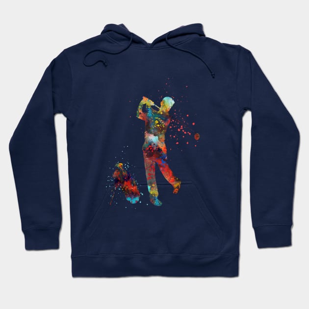 Man golfer Hoodie by RosaliArt